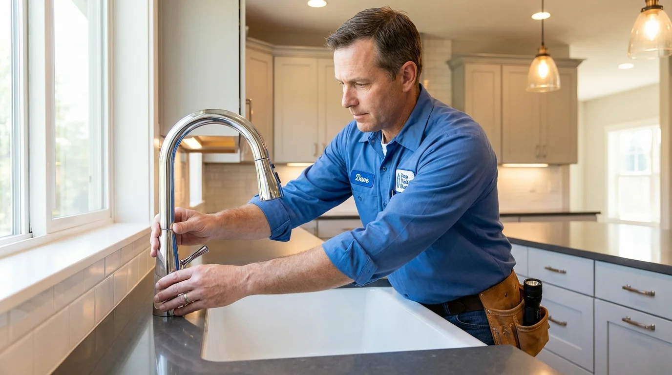 Kitchen faucet installation by Johns Plumbing LLC in Rock Falls